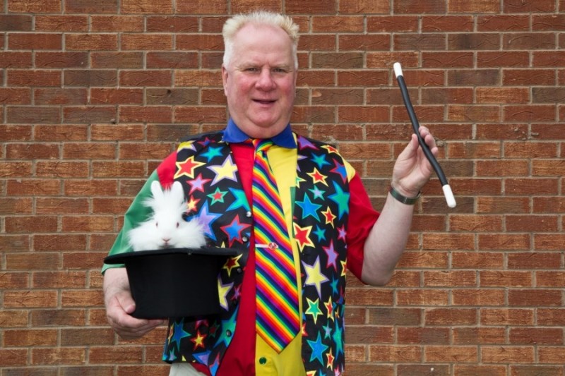 Uncle Chris performing a magic show